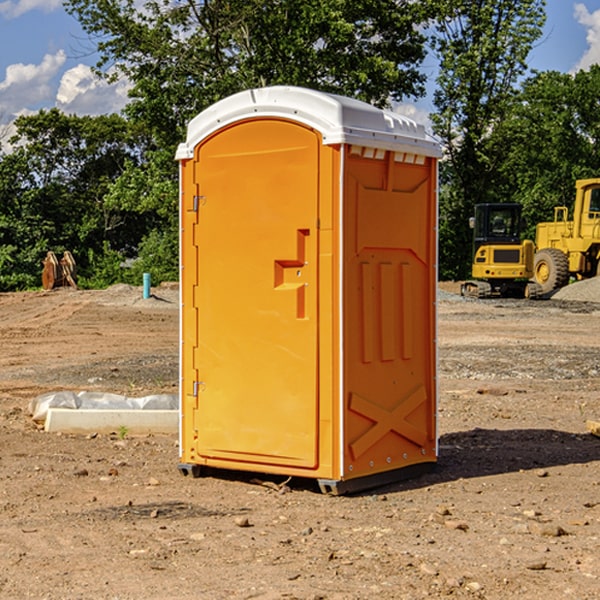 how often are the portable restrooms cleaned and serviced during a rental period in Guadalupe County